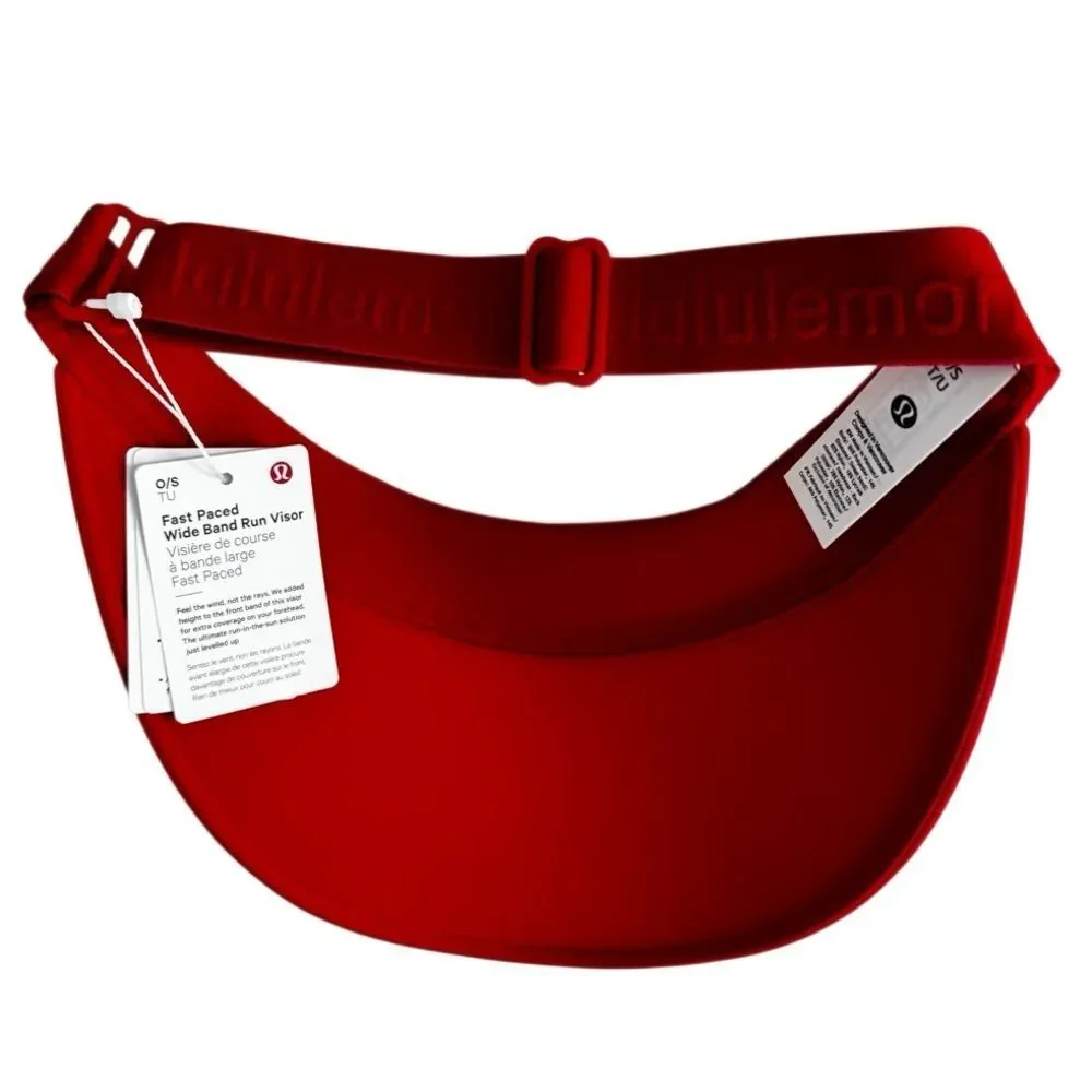 Lululemon Womens Fast Paced Wide Band Running Visor Lulu Red